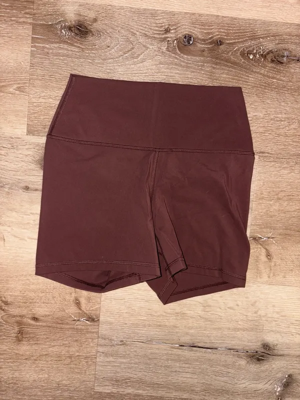 CRZ YOGA Butterluxe 4” High-Waist Bike Shorts in Taupe - Image 2