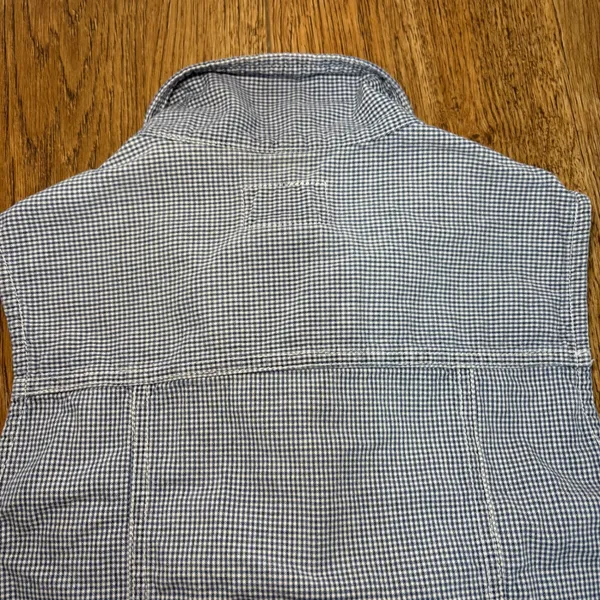 VTG 90s Blue Gingham Vest Zip Up 100% Cotton‎ Womens XS/S Cottagecore Cropped - Image 10
