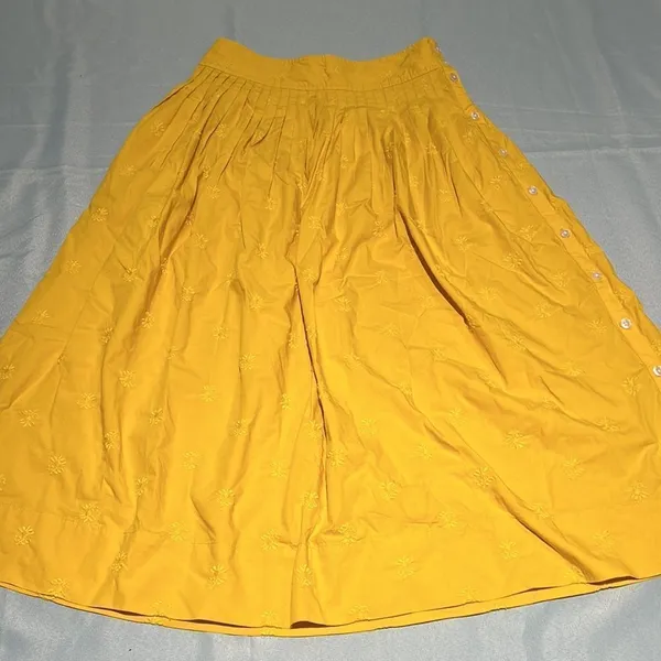 GAP Embroidered Pintuck Pleated Poplin Midi Skirt 2 With pockets‎ C26 - Image 7