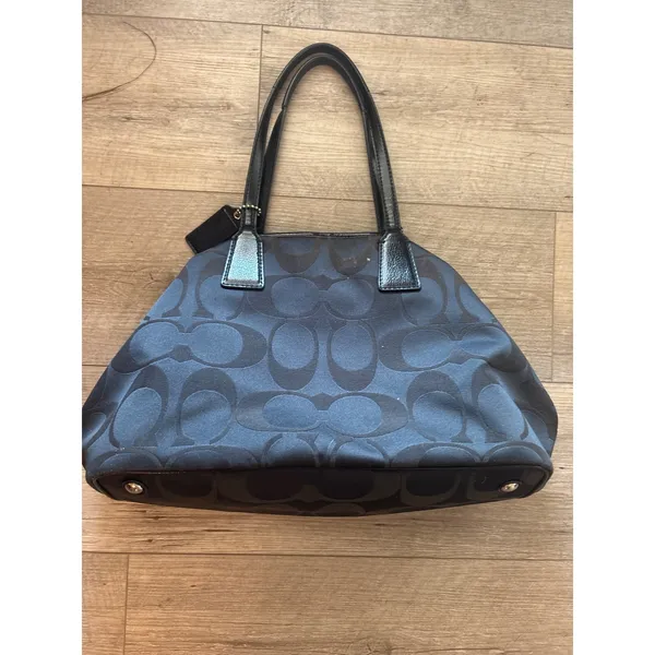 Vintage Coach Poppy Signature Applique Kisslock Tote Black Graffiti Handbag - Image 5