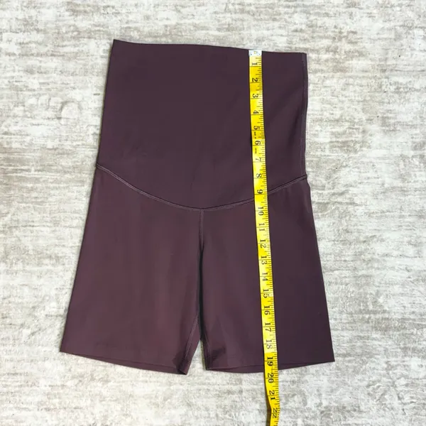 Baydi Women’s Maternity XS Plum Biker Shorts Stretch Belly Band Casual Basic - Image 2