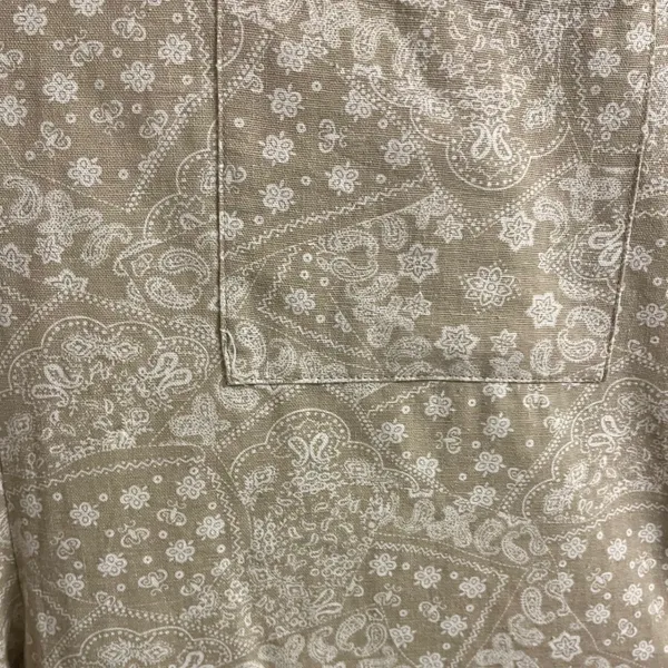 Easel Los Angeles Tan Paisley‎ Linen Blend Tie Shoulder Jumpsuit L EB41030 - Image 6