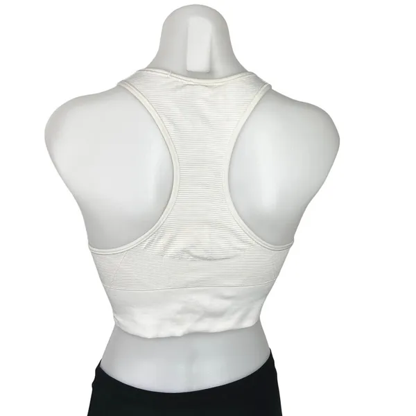Lululemon White Striped Racerback Athletic Yoga Crop Tank Top Sports Bra Size S - Image 2