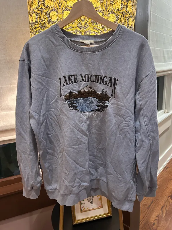 Blue Lake Michigan Full Tilt Embroidered Crewneck Sweatshirt - Image 8