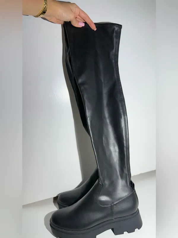 NWOT OpenEdit Women’s Black Lug-Sole Platform Boots - Image 3