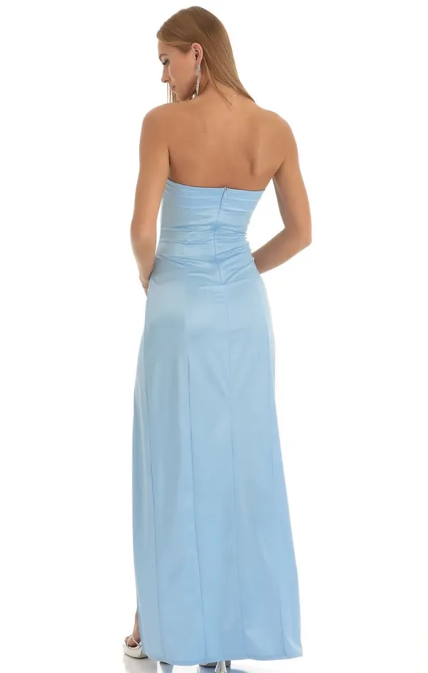 Lucy in the Sky Satin Strapless Maxi Dress - Image 2