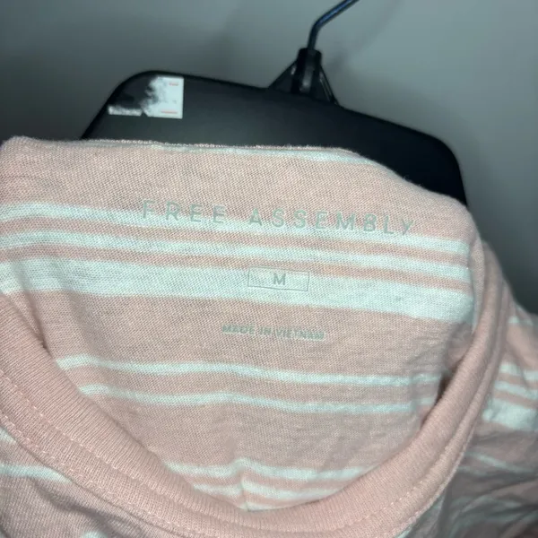 Pink and White Striped Crop Top Size M - Image 3