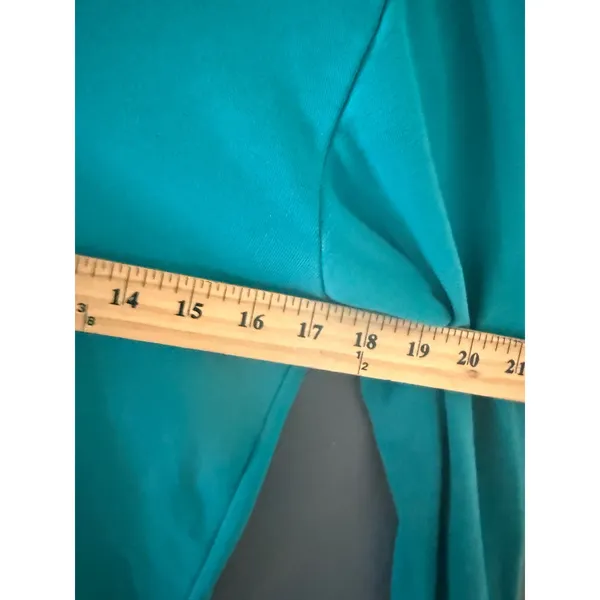 LL Bean Vintage 90s Teal‎ Green Quarter Zip Pullover Long Sleeve Knit Top Size M - Image 4