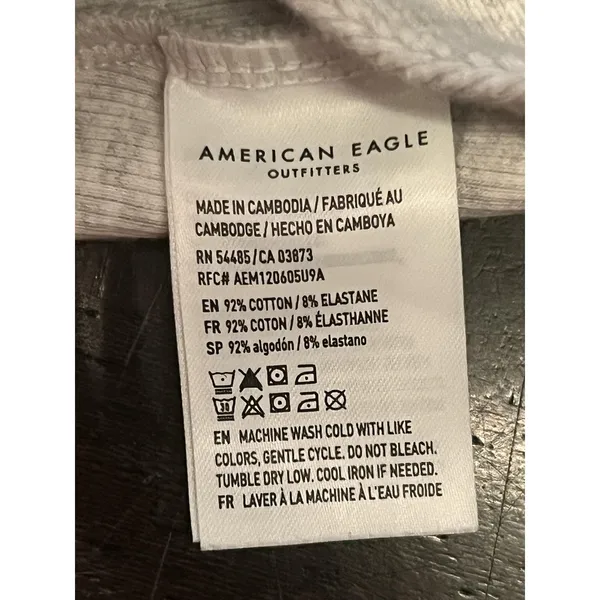 American Eagle Outfitters Bodysuit Womens Medium Gray Ribbed V Neck Tank - Image 5