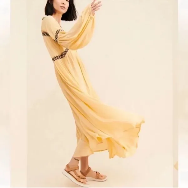 Raga Yellow LongSleeve Oversized Maxi Dress(Size Small) - Image 4