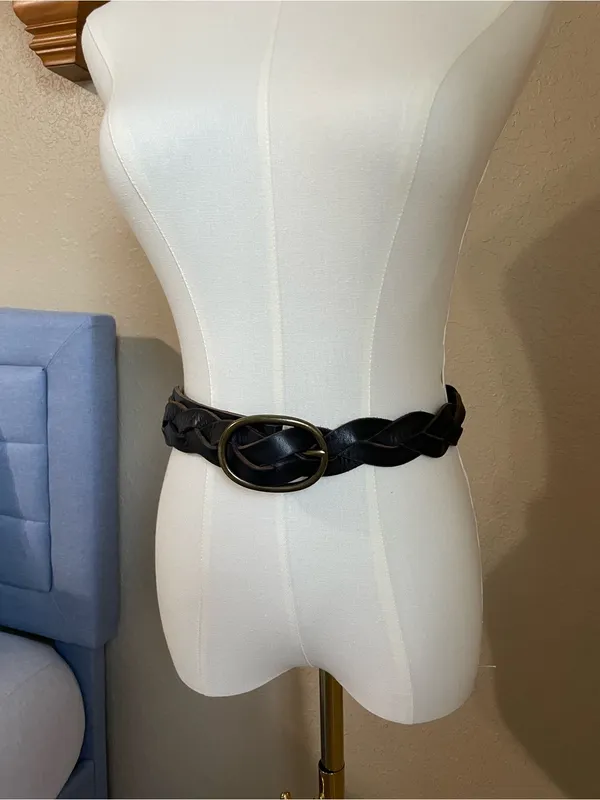 Gap Braided Genuine Leather Belt Size XS-M Dark Brown - Image 2
