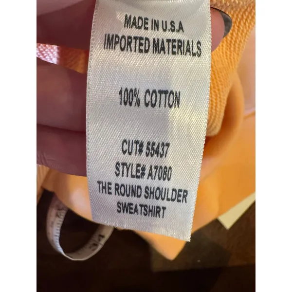 AGOLDE Sweatshirt Women XS Orange Sherbert The Round‎ Shoulder Athleisure NWT - Image 13