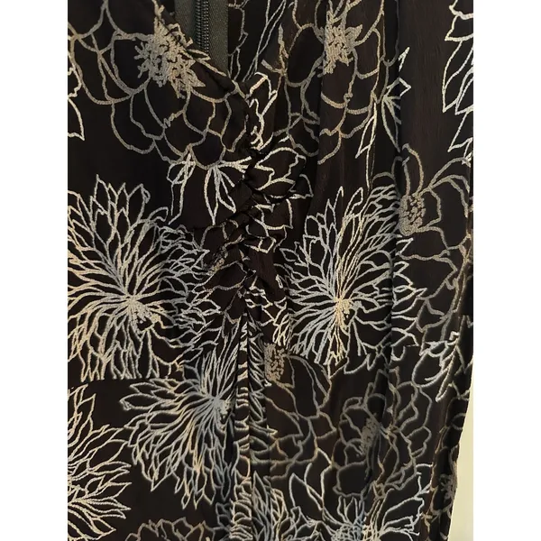 Old Navy Maxi Dress Black/White Floral Sleeveless Fairy Grunge Sz.14 Vintage Y2K - Image 3