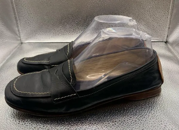 Vintage Coach Slip On Chunky Loafers women Size 6.5B Black leather F5 - Image 3