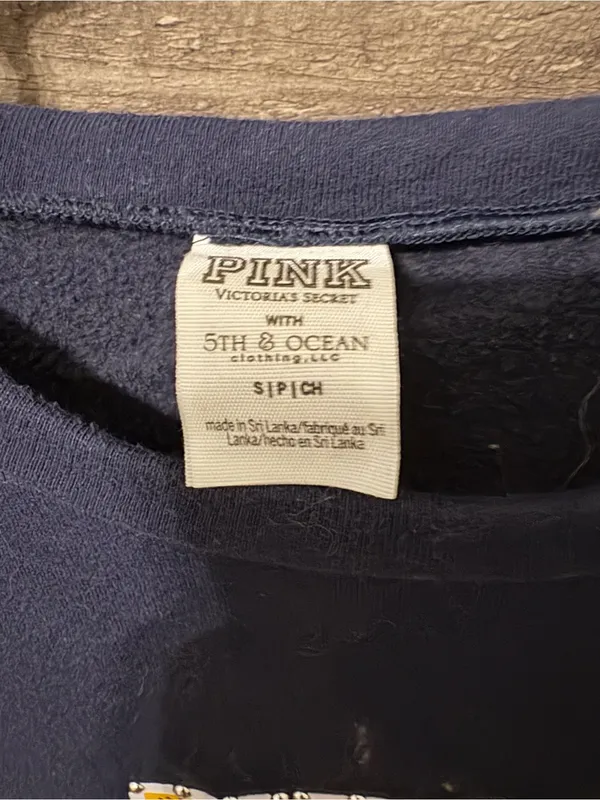 PINK Victoria's Secret Navy WVU Crewneck Sweater - Image 5