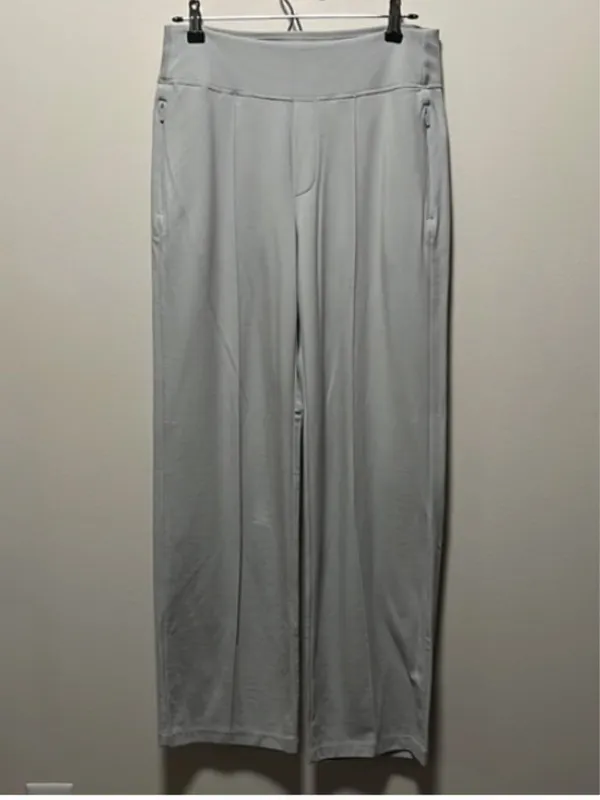 ATHLETA Venice High Rise Wide Leg Pant, Light Grey, Size 10 - Image 2