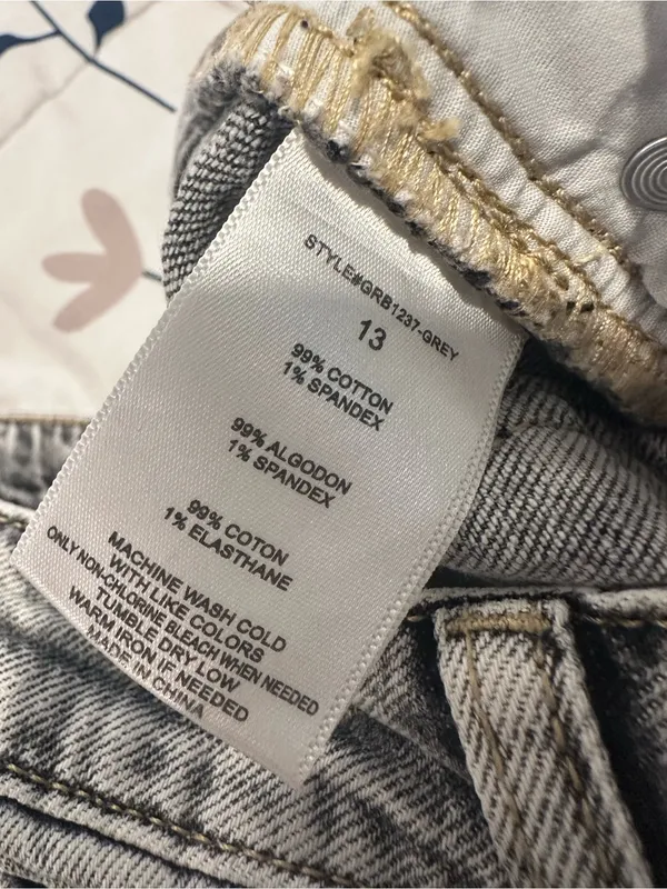 Gray Acid Washed Cargo Extra Wide Leg Baggy Jeans Sz13 Indie Hipster Grunge Y2K. - Image 13
