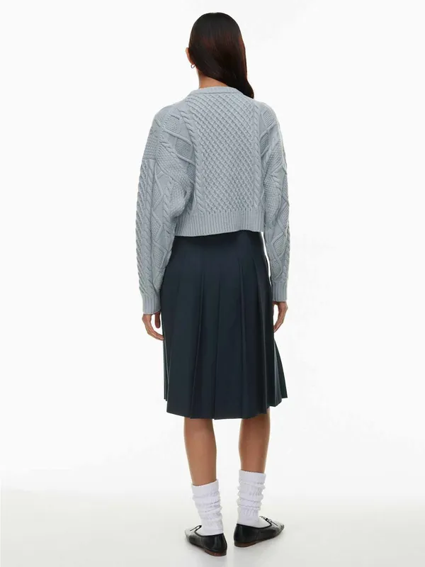 Aritzia Sunday Best Peggy Cropped Sweater grey minimalist coquette romantic 2XS - Image 3