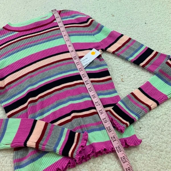 BP Nordstrom pink striped light weight frill sweater - Image 5