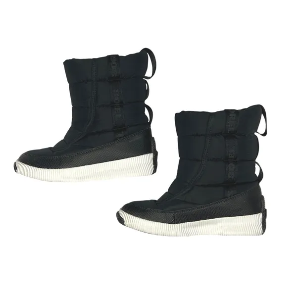 Sorel Out and About Mid Puffer Boots Womens 6.5‎ Black White EUC - Image 5