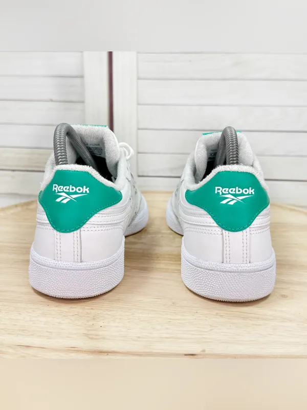 Reebok Club C 85 Logo Tennis Shoes Sneakers White Green Women Size 8 Preppy - Image 6