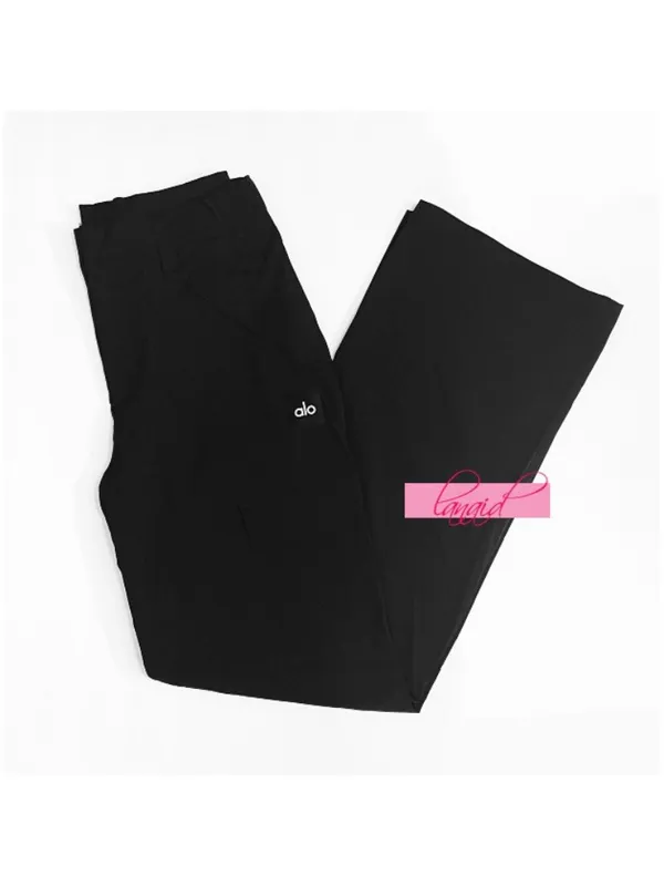Alo All That Trousers Black High-Rise Waist Waisted Joggers Hiking Outdoor Pants - Image 12