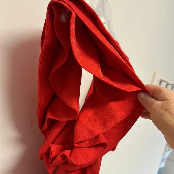 NWT Lulu’s Red Jumpsuit Romper with ruffled shoulders - Image 7