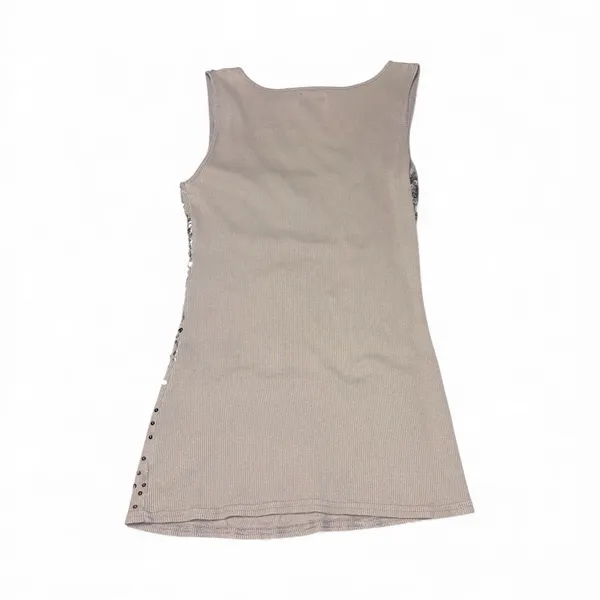 Scarlet Blvd Silver Ombre Sequin Tan Tank Top size Medium - Image 2