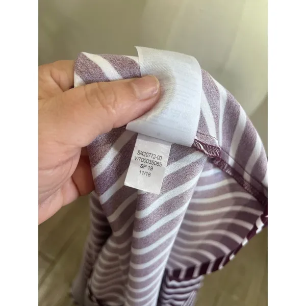 Banana Republic Brown Stripe Faux Wrap Career Office‎ Midi Dress Size 6 - Image 8