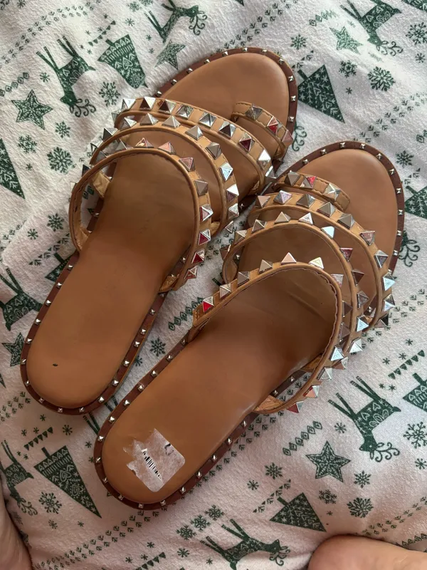Studded sandals size 7 Brown - Image 2