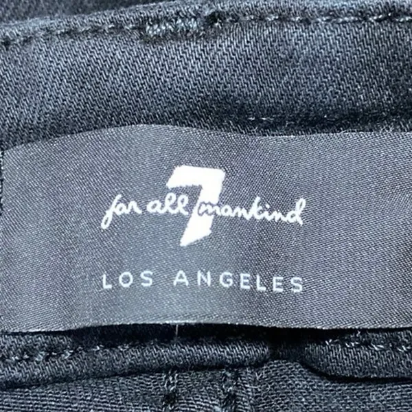 7 For All Mankind Women's Black Mid Rise Slim Skinny Leg Denim Jeans Pants Sz 26 - Image 4