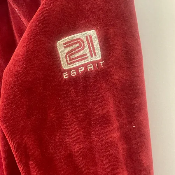Esprit Y2K Retro Velour Tracksuit - No Size Tag - Red - Image 5