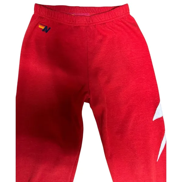 Aviator Nation Bolt Stitch Sweatpants Red Women's Size Small‎ - Image 3