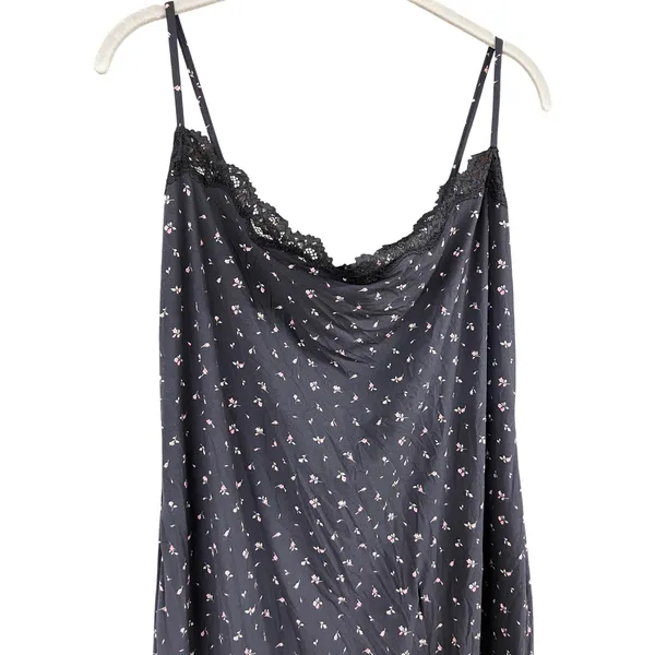 NWT SKIMS Onyx Rosebud Print Fits Everybody Lace Long Dress 4X - Image 5