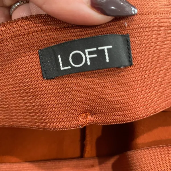 Ann Taylor Loft High Rise‎ Burnt Orange Kick Crop Pants Size 6 Workwear Chic - Image 4