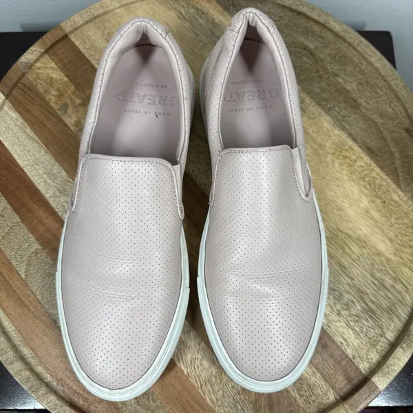 Greats The Wooster‎ Blush Perforated Pink Leather Slip On Shoes Womens Size 9.5 - Image 8