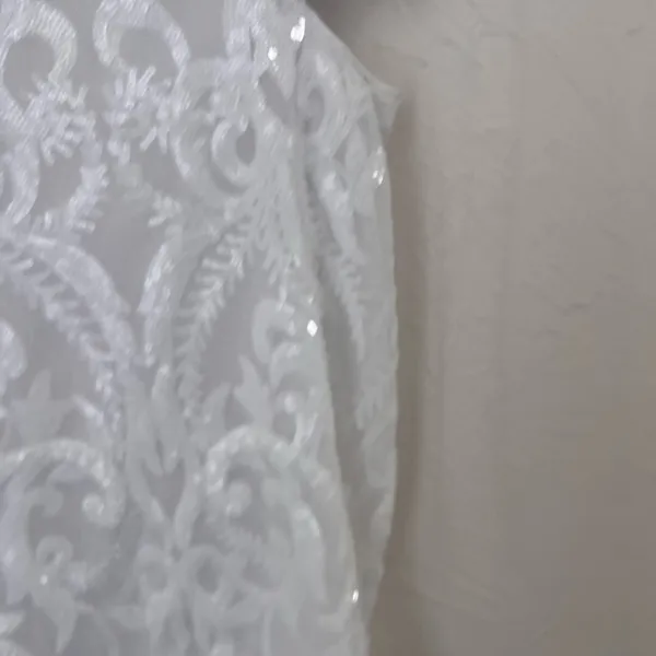 Lulu’s white sequin one shoulder side cutout mini dress size S - Image 3