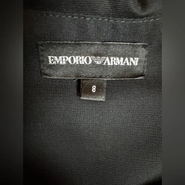 Emporio Armani Black 100% Wool Belted Dress Size 8. G#26 - Image 8