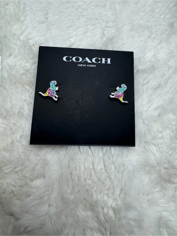NWT SOLD OUT Coach Pave Rexy Stud Earrings - Image 2