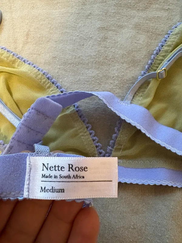 Nette Rose Triangle Mesh Bralette Yellow Size M - Image 3