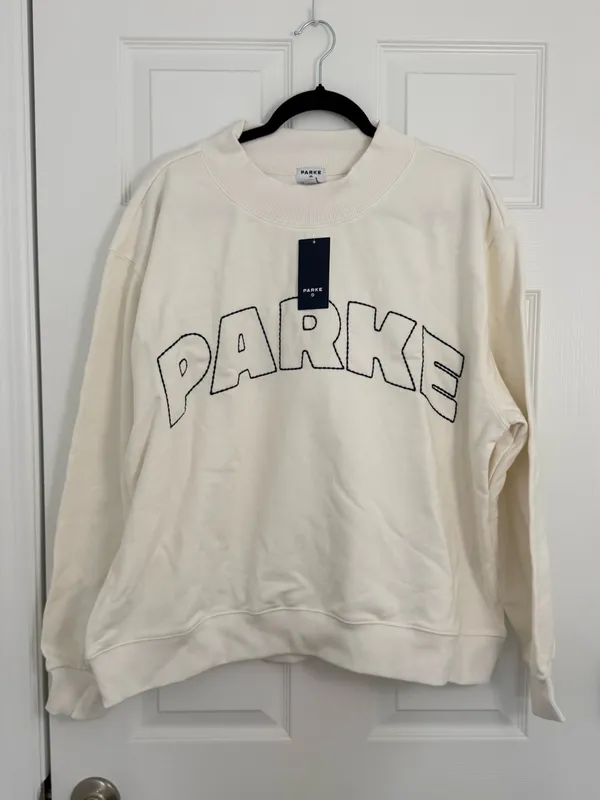 Parke x Target Mockneck Sweatshirt Women’s Size L/XL Cream Oversized - Image 2