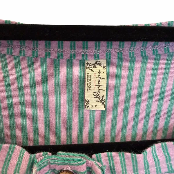 Free People Intimately Striped Henley Lounge Set Pink Green Size S - Image 9
