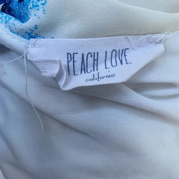 Peach Love California Floral Mock Neck‎ Cutout Sleeveless Shift Mini Dress White - Image 5
