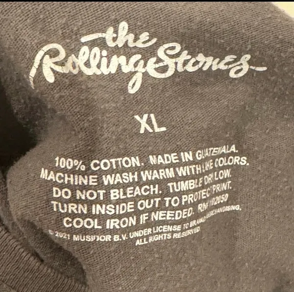 Rolling Stones 9 Lips Tongues Concert Tshirt Band Tee XL Gray Music Rock Roll - Image 3