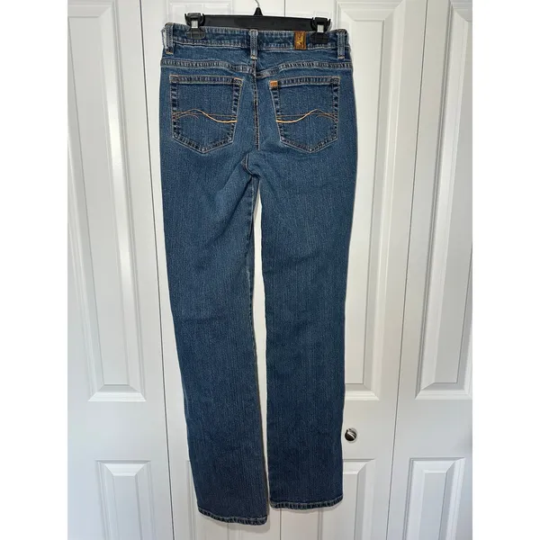 Wrangler Aura Jeans Womens 6 X-Tall Blue Regular Rise Bootcut‎ Straight Dark - Image 2