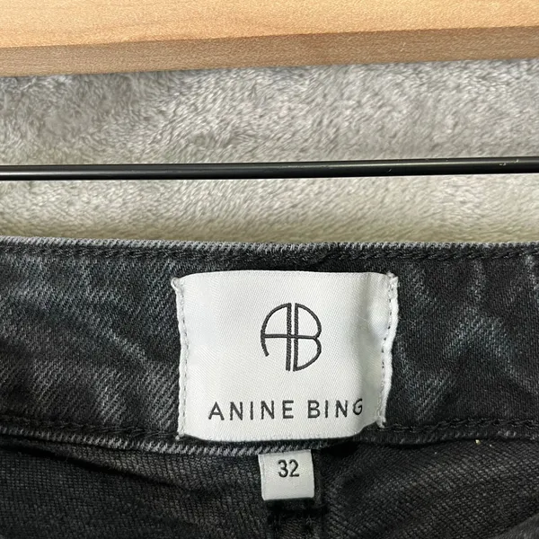 ANINE BING Roxanne Jean Black Tie Split Cuffs Raw Hems 32 Modern Chic Effortless - Image 9