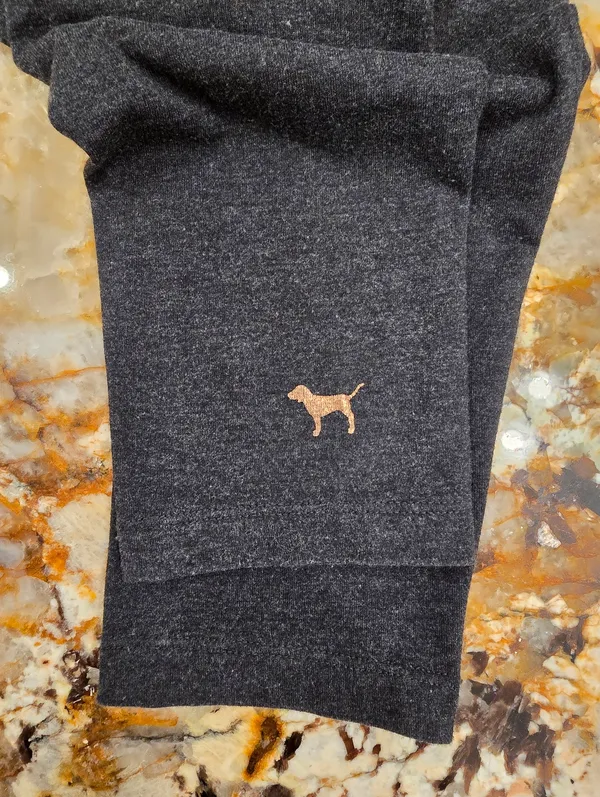 Victoria's Secret PINK yoga Leggings Sequined Waisteband Gray M - Image 8