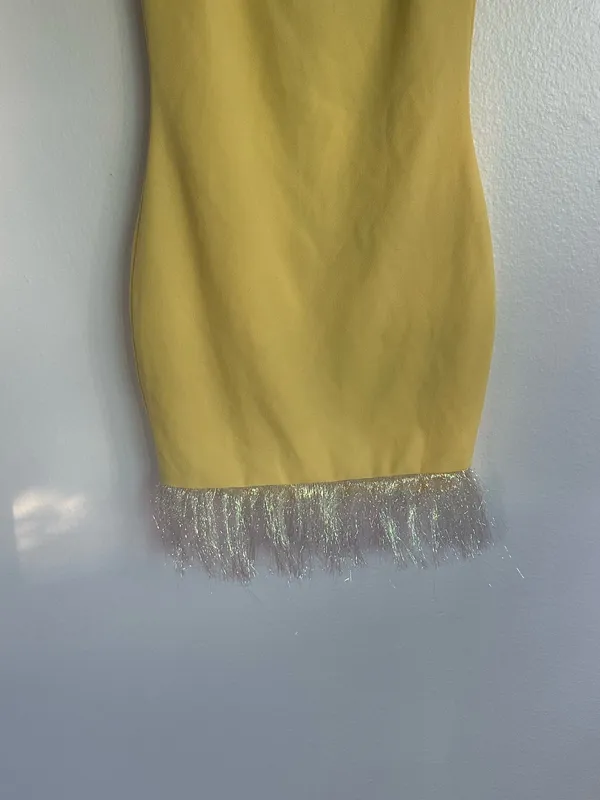 Yellow tinsel statement dress - Image 2