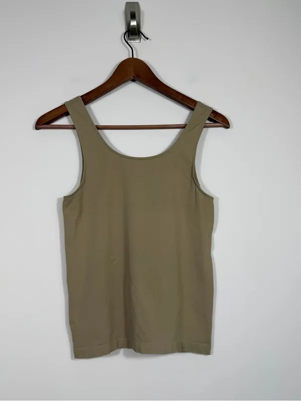 SKIMS Nude Beige Seamless Scoop Neck Tank Top Size L - Image 2
