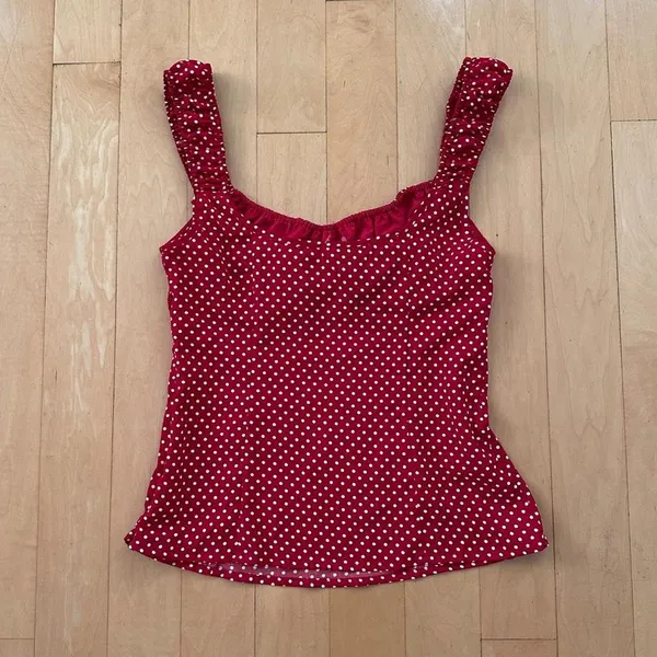 Princess Polly Garconne red polka tank top - Image 3